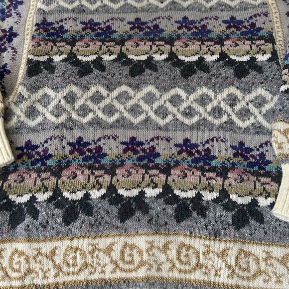 Vintage Patterned Wool Blend Sweater - Picture 2 of 9
